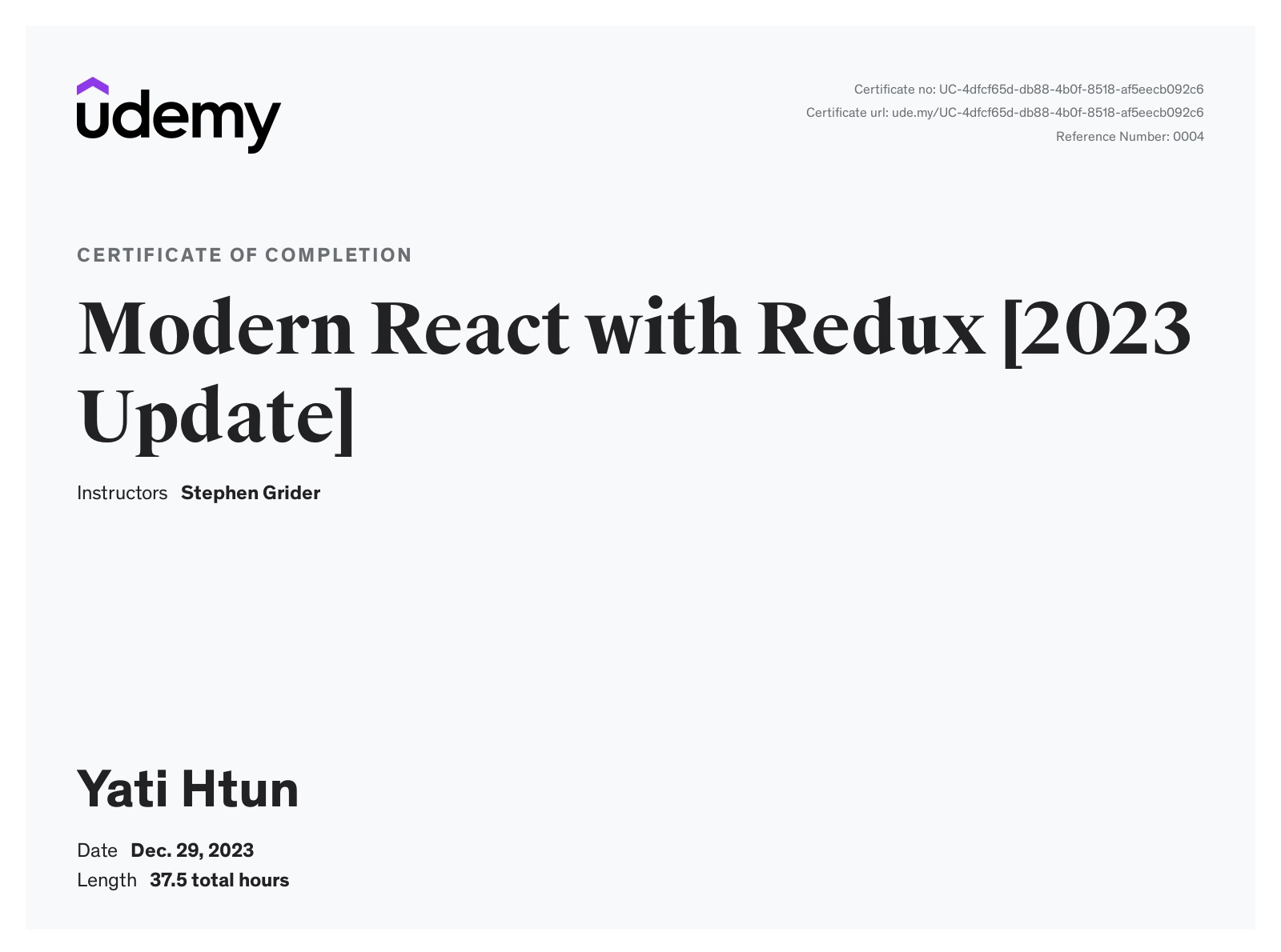 React.js Certification